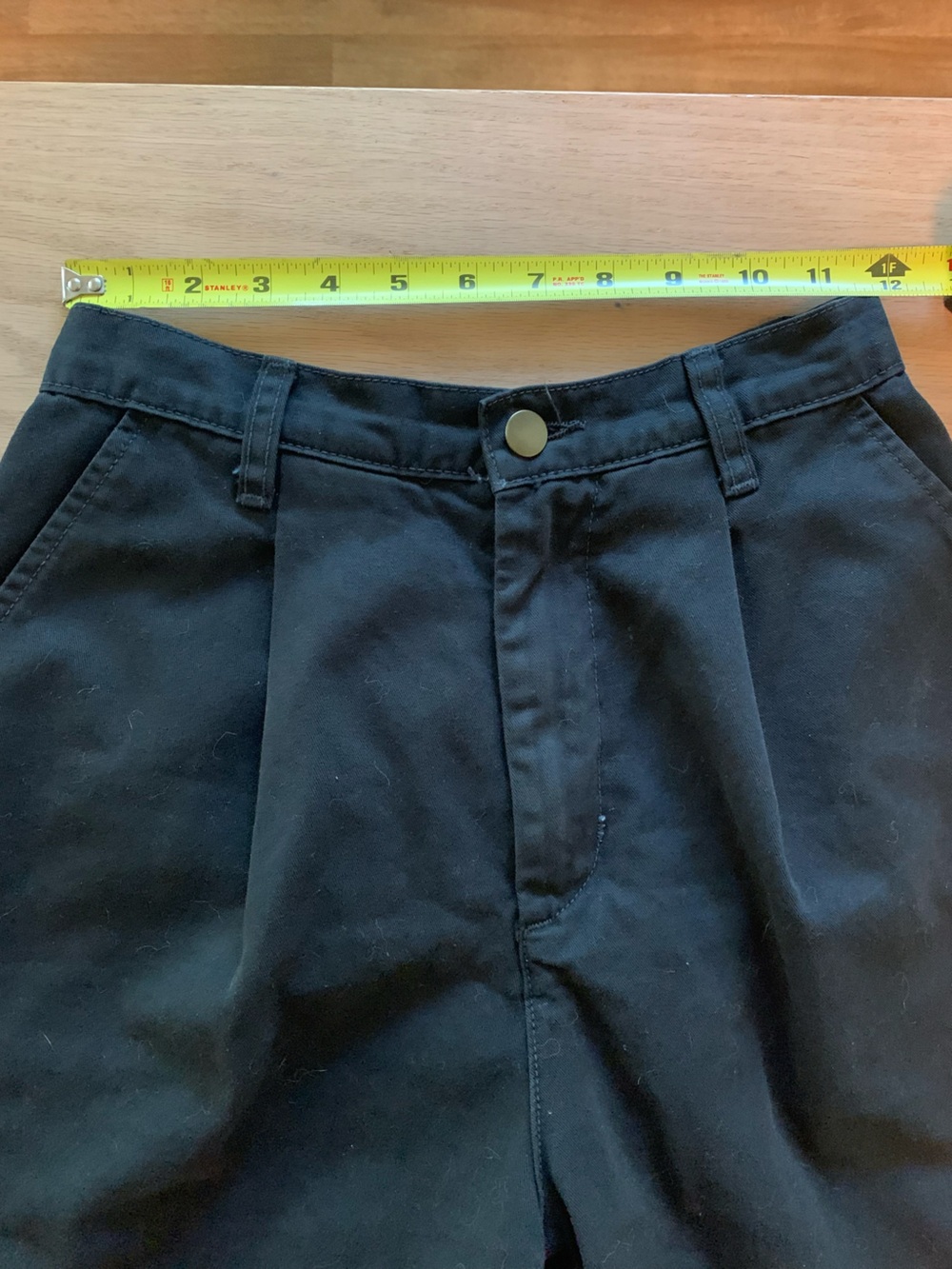 Los Angeles Apparel High-Waist Cotton Pleated Short - Black - Small - Picture 3 of 6